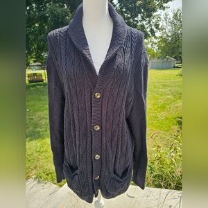 Tasso elba button cardigan black size large